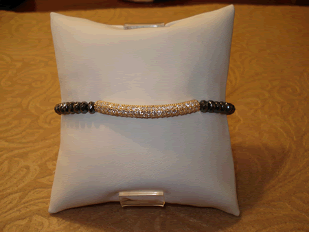 Model # 2202  Hematite Stone with Gold Plated Bar