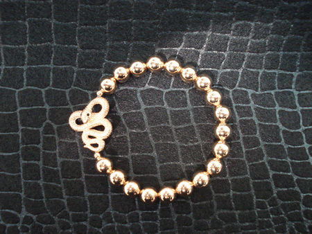 Model # 3301 8 mm Rose Gold Filled Beads with Rose Gold Snake