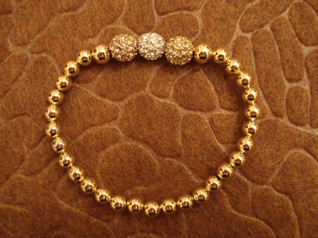 Model #4103 Gold Filled Beads with Sterling Silver, Gold and Rose Gold Cubic Zirconia Pave Balls