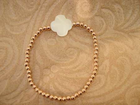 Model # 5401 3 mm Rose Gold Filled with Mother of Pearl Clover