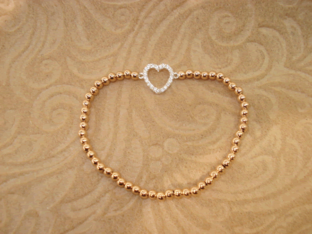 Model # 5803 3 mm Rose Gold Filled with Sterling Silver Cubic Zirconia Heart