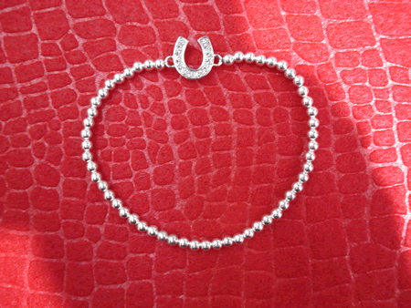 Model # 5901 Sterling Silver Beads with Sterling Cubic Horseshoe