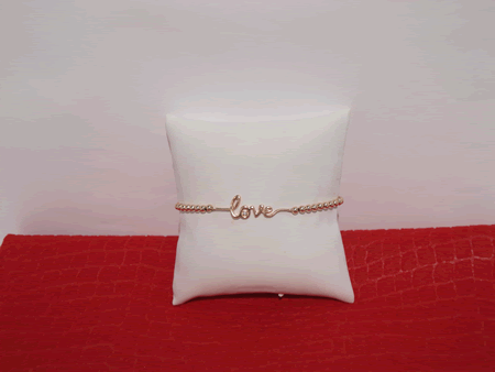 Model # 6002 Sterling Silver with Rose Gold Plated Love