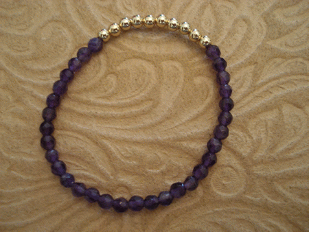 Model # 7104 4 mm Amethyst Stone with 4 mm Gold Filled Top