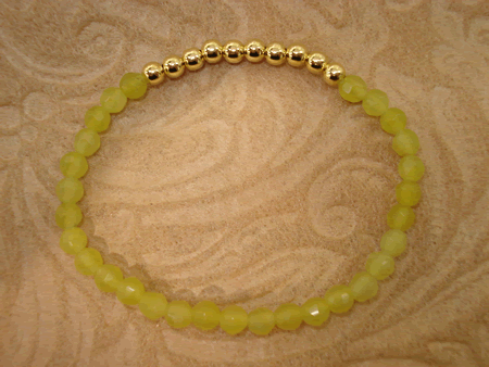 Model # 7901 Olive Jade  Stone with Gold Filled Top