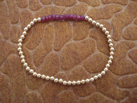 Model # 8003 3 mm Gold Filled Beads with Ruby Red Agate Top