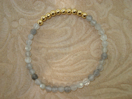 Model # 8101 4 mm Rutilated Quartz Stone Beads with 4 mm Gold Filled Top