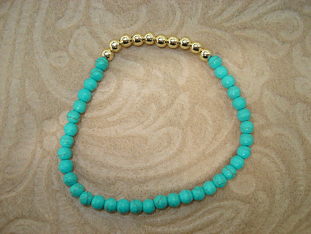 Model # 8501 4 mm Turquoise with 4 mm Gold Filled Top