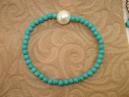 Model # 8502 4 mm Turquoise with Fresh Water Pearl